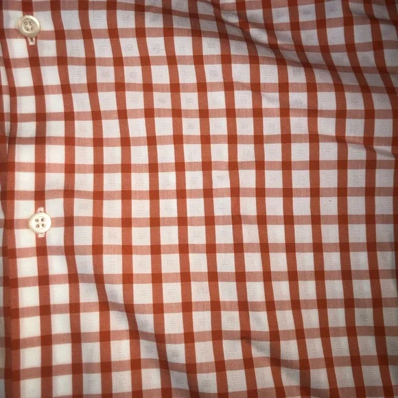 Banana Republic Slim Fit Mens Size 17.5 XL Button Down Up Orange Summer Shirt - Picture 3 of 7